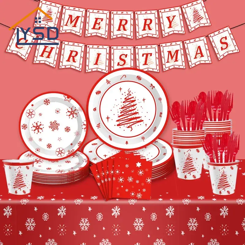 クリスマス使い捨ての食器セット
