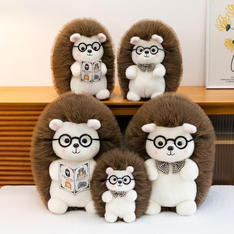 メガネ付きハリネズミぬいぐるみ